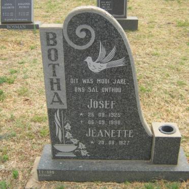 BOTHA Josef 1925-1998 &amp; Jeanette 1927-