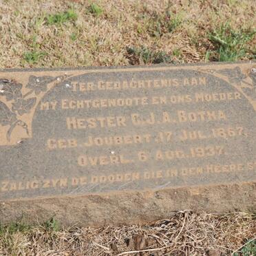 BOTHA Hester C.J.A. nee JOUBERT 1867-1937