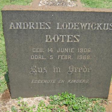 BOTES Andries Lodewickus 1906-1968