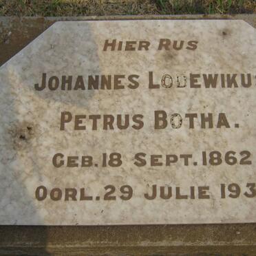 BOTHA Johannes Lodewikus Petrus 1862-1930