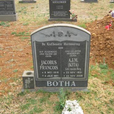 BOTHA Jacobus Francios 1918-1997 &amp; A.J.M. VAN DEN BERG 1921-2009