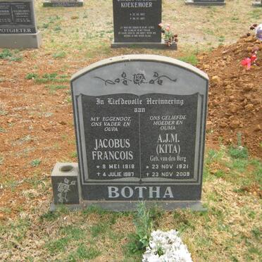 BOTHA Jacobus Francios 1918-1997 &amp; A.J.M. VAN DEN BERG 1921-2009