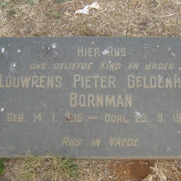 BORNMAN Louwrens Pieter Geldenhuys 1915-1932