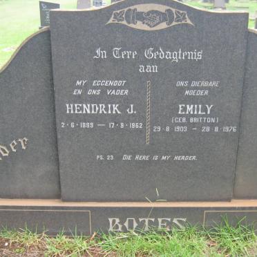 BOTES Hendrik J. 1889-1962 &amp; Emily BRITTON 1903-1976
