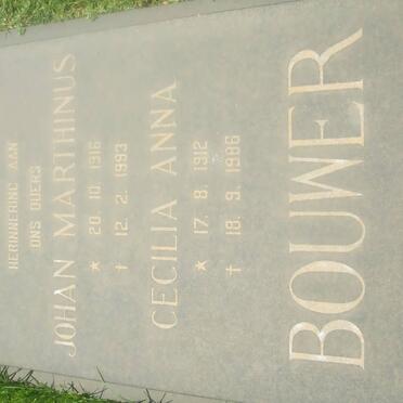 BOUWER Johan Marthinus 1916-1993 &amp; Cecilia Anna 1912-1986