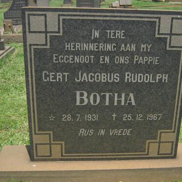 BOTHA Gert Jacobus Rudolph 1931-1967