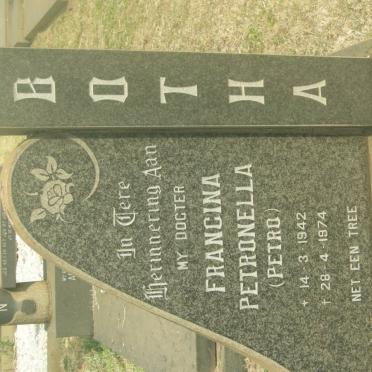 BOTHA Francina Petronella 1942-1974