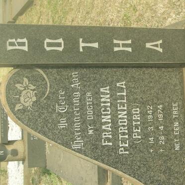 BOTHA Francina Petronella 1942-1974