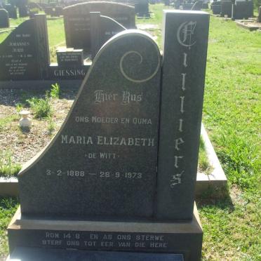 CILLIERS Maria Elizabeth nee DE WITT 1888-1973