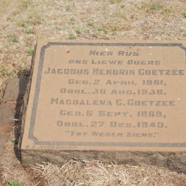 COETZEE Jacobus Hendrik 1861-1938 &amp; Magdalena G. 1868-1940