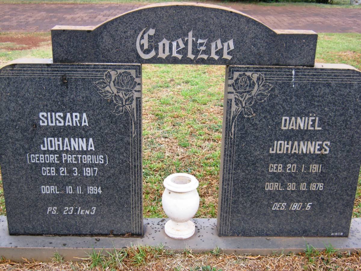 COETZEE Daniël Johannes 1911-1976 &amp; Susara Johanna PRETORIUS 1917-1994