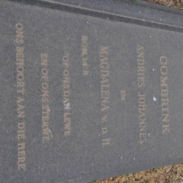 COMBRINK Andries Johannes -1981 &amp; Magdalena v.d. H.