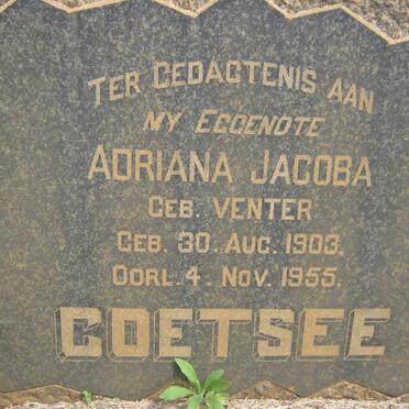 COETSEE Adriana Jacoba nee VENTER 1903-1955