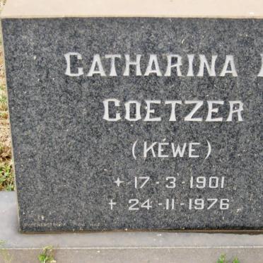 COETZER Catharina B. nee KÉWE 1901-1976