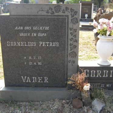 CORDIER Cornelius Petrus 1913-1995 &amp; Catrina Jacoba ESTERHUIZEN 1916-1983