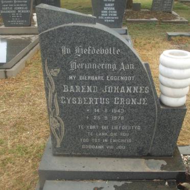 CRONJE Barend Johannes Gysbertus 1943-1978 &amp; Dalene 1937-1986