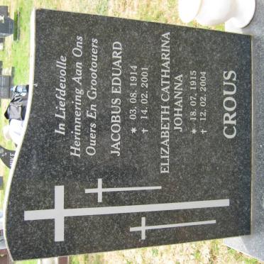 CROUS Jacobus Eduard 1914-2001 &amp; Elizabeth Catharina Johanna 1915-2004