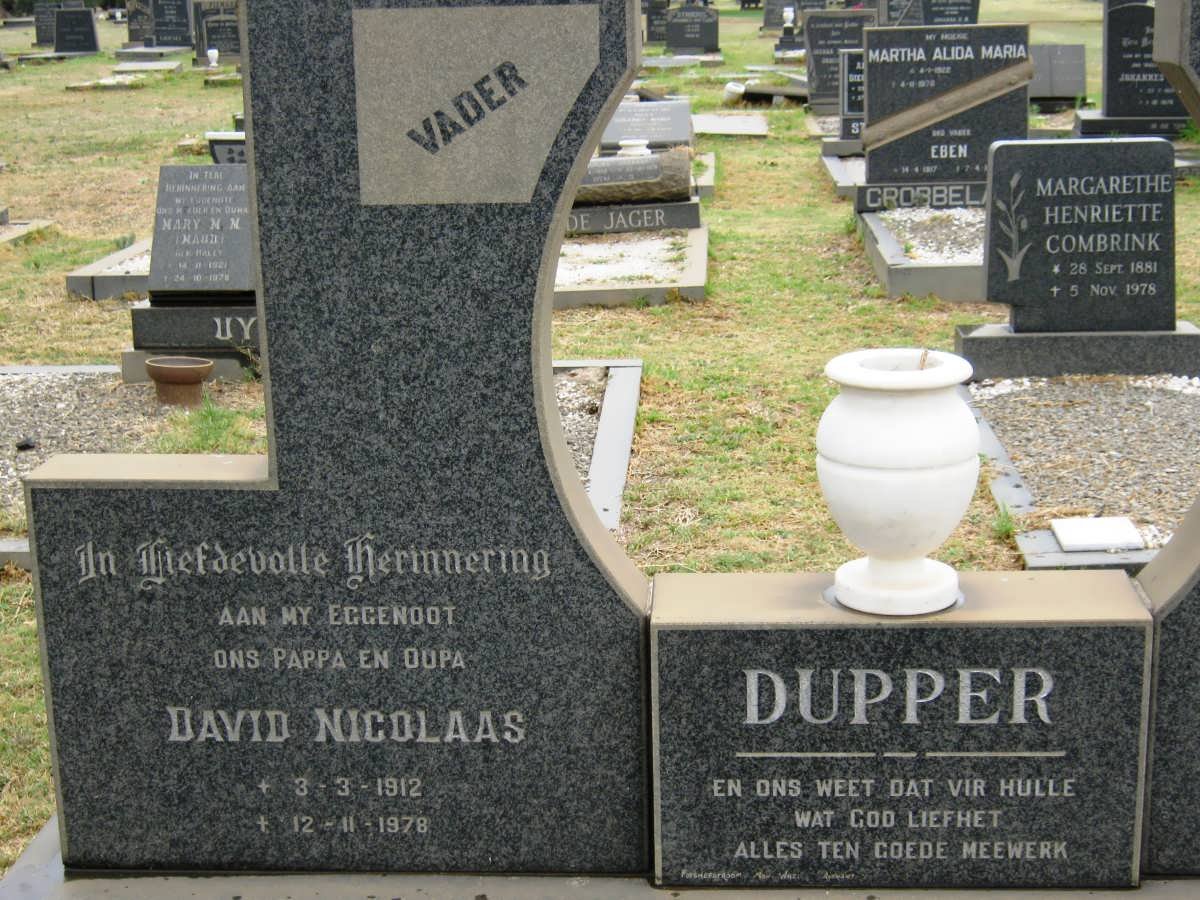 DUPPER David Nicolaas 1912-1978