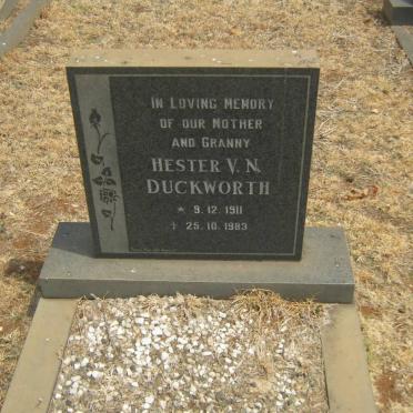 DUCKWORTH Hester V.N. 1911-1983