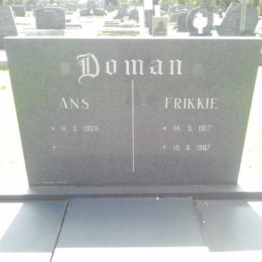 DOMAN Frikkie 1917-1987 &amp; Ans 1925-
