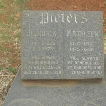 DIETERS Hendrik 1905-1975 &amp; Kathleen 1905-1986