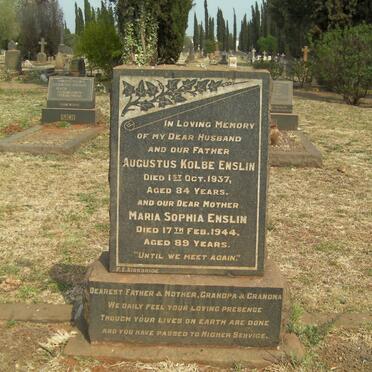 ENSLIN Augustus Kolbe -1937 &amp; Maria Sophia -1944