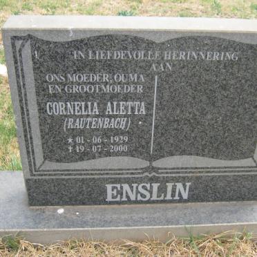 ENSLIN Cornelia Aletta nee RAUTENBACH 1929-2000