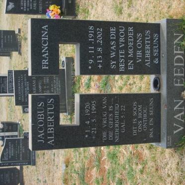 EEDEN Jacobus Albertus, van 1920-1995 &amp; Francina 1918-2002