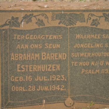 ESTERHUIZEN Abraham Barend 1923-1942