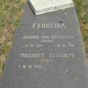 FERREIRA Hendrik Van Huyssteen 1924-1990 &amp; Margaret Elizabeth 1930-
