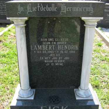 FICK Lambert Hendrik 1965-1988