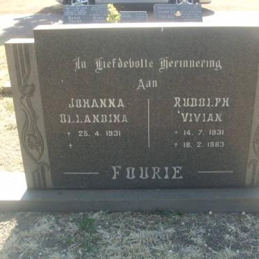 FOURIE Vivian 1931-1983 &amp; Johanna Ollandina 1931-