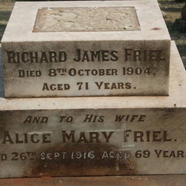 FRIEL Richard James -1904 &amp; Alice Mary -1916