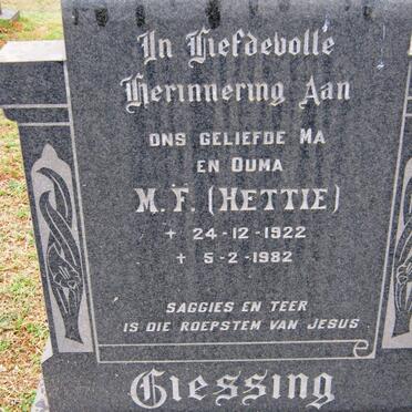 GIESSING M.F. 1922-1982