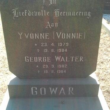 GOWAR Yvonne 1979-1984 :: GOWAR George Walter 1982-1984 