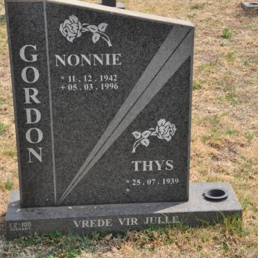 GORDON Thys 1939- &amp; Nonnie 1942-1996