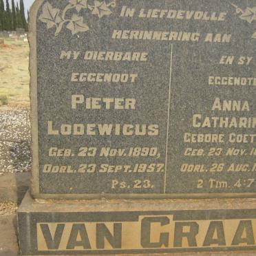 GRAAN Pieter Lodewicus, van 1890-1957 &amp; Anna Catharina COETZEE 1887-1966