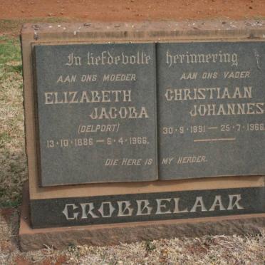 GROBBELAAR Christiaan Johannes 1891-1966 &amp; Elizabeth Jacoba DELPORT 1886-1966