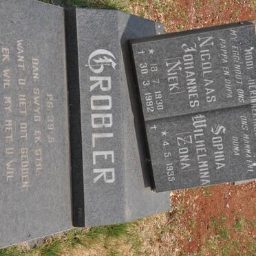 GROBLER Nicolaas Johannes 1930-1992 &amp; Sophia Wilhelmina 1935-