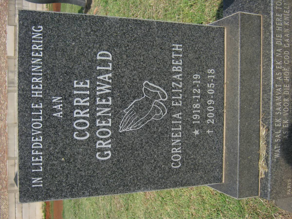 GROENEWALD Cornelia Elizabeth 1918-2009