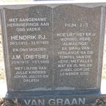 GRAAN Hendrik P.J., van 1913-1986 &amp; J.M. 1915-1999