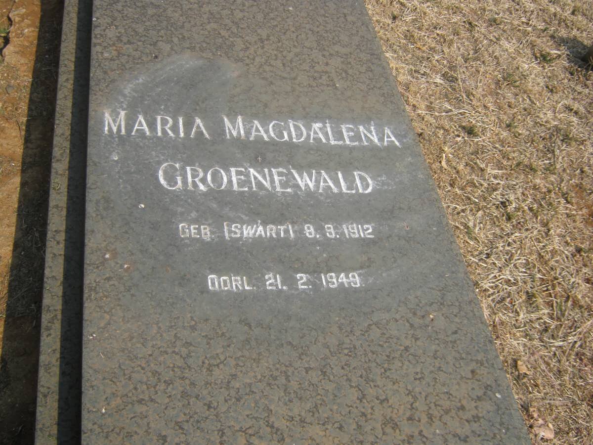 GROENEWALD Maria Magdalena nee SWART 1912-1949