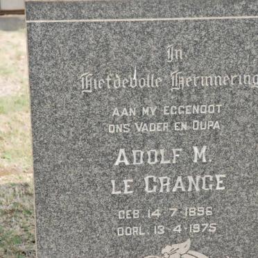 GRANGE Adolf M., Le 1896-1975