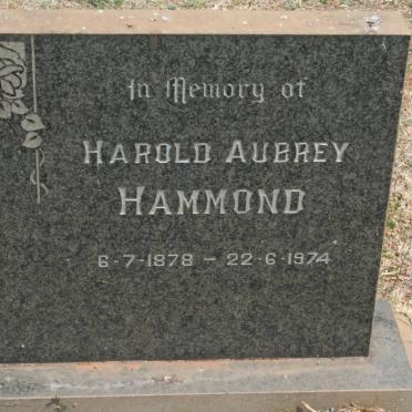 HAMMOND Harold Aubrey 1878-1974