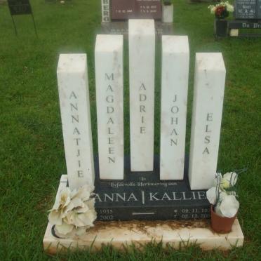 HARMSE Kallie 193?-200? &amp; Anna 1935-2002