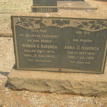 HAVENGA Hendrik S. 1878-1943 &amp; Anna C. 1895-1968