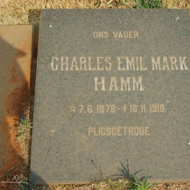HAMM Charles Emil Mark 1878-1918