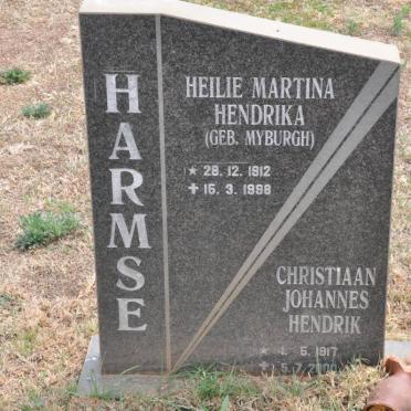 HARMSE Christiaan Johannes Hendrik 1917-2000 &amp; Heilie Martina Hendrika MYBURGH 1912-1998