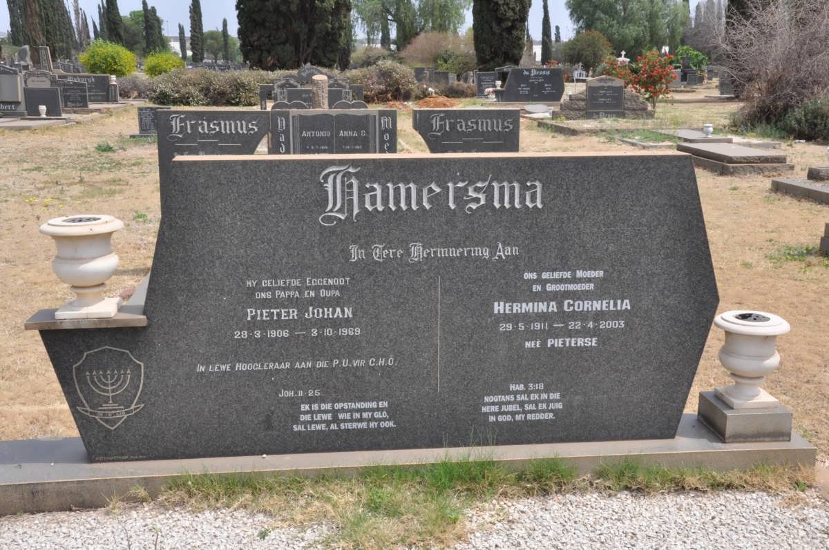 HAMERSMA Pieter Johan 1908-1969 &amp; Hermina Cornelia PIETERSE 1911-2003