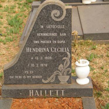 HALLETT Hendrina Cecilia 1939-1978